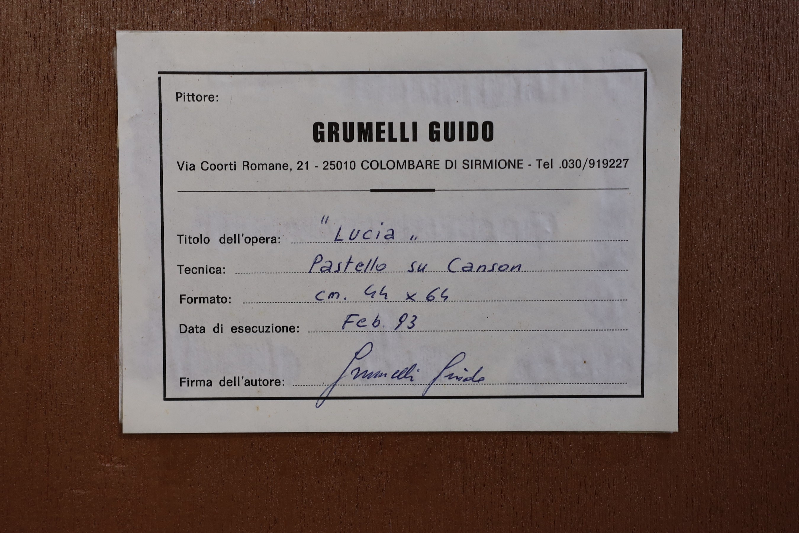 Guido Grumeli, 'Lucia' and 'La Modella', pastel on card, 63 x 43cm